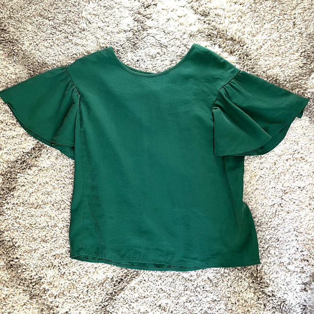 Club Monaco Green Flowy Top (Small)